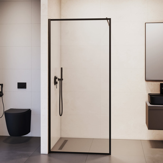 Душевая перегородка RGW WA-012B 100x200 см 35101210-84 (стекло 8 мм) с кронштейном в комплекте, чёрный/прозрачное - фото 5