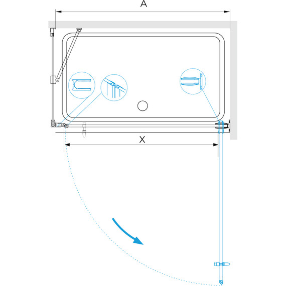 Душевое ограждение RGW HO-045 80x110 см 350604581-011 (стекло 8 мм) хром/прозрачное - фото 4