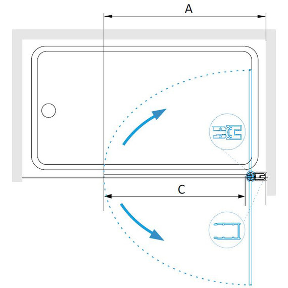 Шторка для ванны RGW SC-109 80 см 411110908-14, чёрный/прозрачное - фото 7