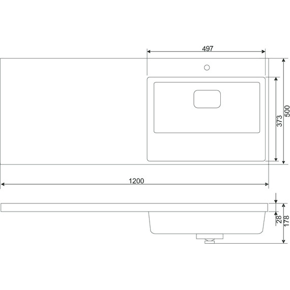 Тумба напольная с раковиной Mirsant Soho quadro 120 см R (раковина Fly2), белый - фото 9