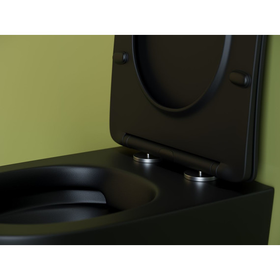 Унитаз подвесной безободковый Ceramicanova Uno Rimless CN11001MB с крышкой микролифт, чёрный матовый, Цвет производителя: чёрный матовый - фото 7
