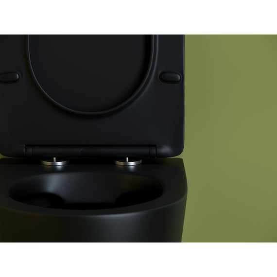 Унитаз подвесной безободковый Ceramicanova Uno Rimless CN11001MB с крышкой микролифт, чёрный матовый, Цвет производителя: чёрный матовый - фото 8