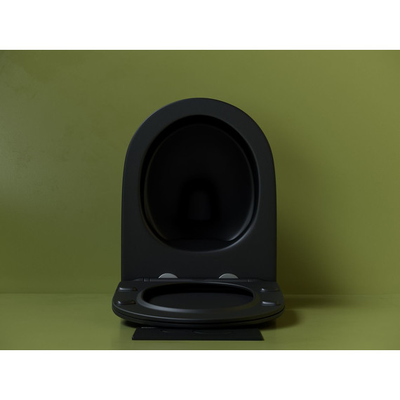 Унитаз подвесной безободковый Ceramicanova Uno Rimless CN11001MB с крышкой микролифт, чёрный матовый, Цвет производителя: чёрный матовый - фото 9