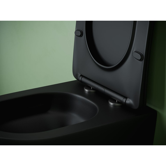 Унитаз подвесной безободковый Ceramicanova Uno CN11001TMB (система смыва Торнадо) с крышкой микролифт, чёрный матовый, Цвет производителя: чёрный матовый - фото 3