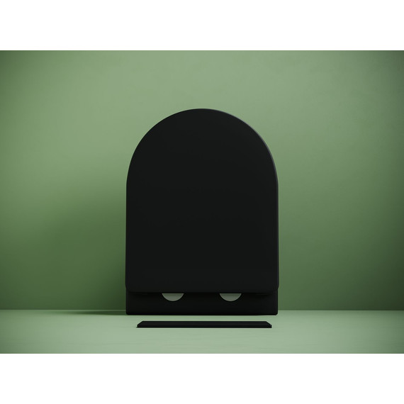 Унитаз подвесной безободковый Ceramicanova Uno CN11001TMB (система смыва Торнадо) с крышкой микролифт, чёрный матовый, Цвет производителя: чёрный матовый - фото 8