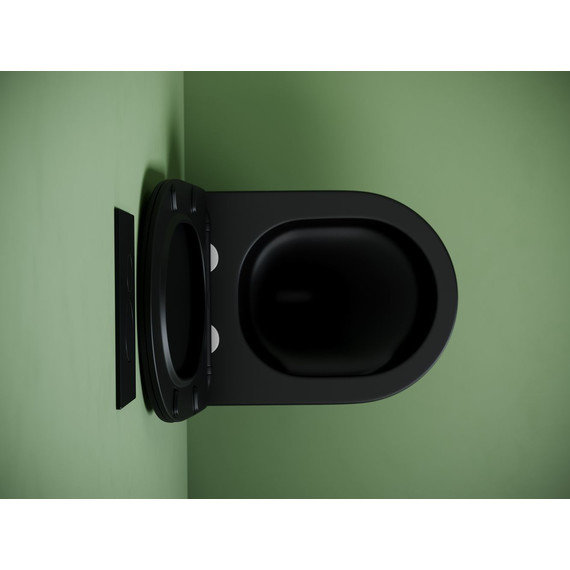 Унитаз подвесной безободковый Ceramicanova Uno CN11001TMB (система смыва Торнадо) с крышкой микролифт, чёрный матовый, Цвет производителя: чёрный матовый - фото 9