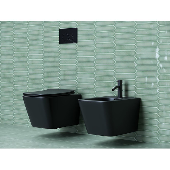 Унитаз подвесной безободковый Ceramicanova Metric Rimless CN3007MB с крышкой микролифт, чёрный матовый, Цвет производителя: чёрный матовый - фото 10