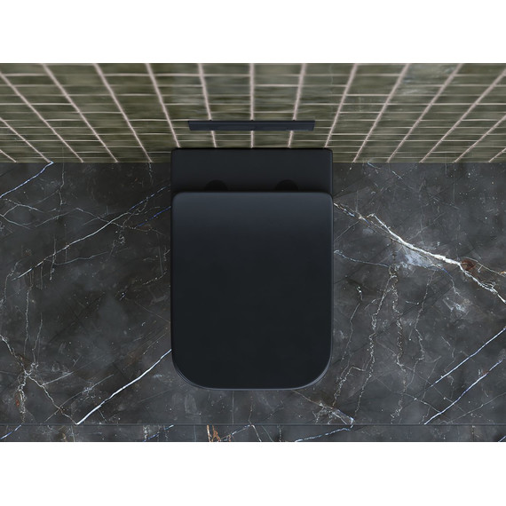 Унитаз подвесной безободковый Ceramicanova Metric Rimless CN3007MB с крышкой микролифт, чёрный матовый, Цвет производителя: чёрный матовый - фото 5