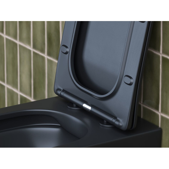 Унитаз подвесной безободковый Ceramicanova Metric Rimless CN3007MB с крышкой микролифт, чёрный матовый, Цвет производителя: чёрный матовый - фото 6