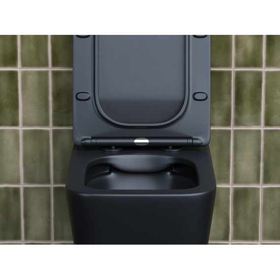 Унитаз подвесной безободковый Ceramicanova Metric Rimless CN3007MB с крышкой микролифт, чёрный матовый, Цвет производителя: чёрный матовый - фото 7