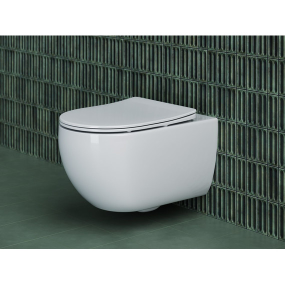 Унитаз подвесной безободковый Ceramicanova Long Rimless CN3015 с крышкой микролифт - фото 2