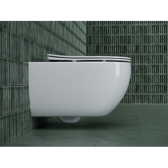 Унитаз подвесной безободковый Ceramicanova Long Rimless CN3015 с крышкой микролифт - фото 3