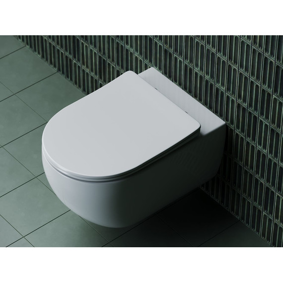 Унитаз подвесной безободковый Ceramicanova Long Rimless CN3015 с крышкой микролифт - фото 5