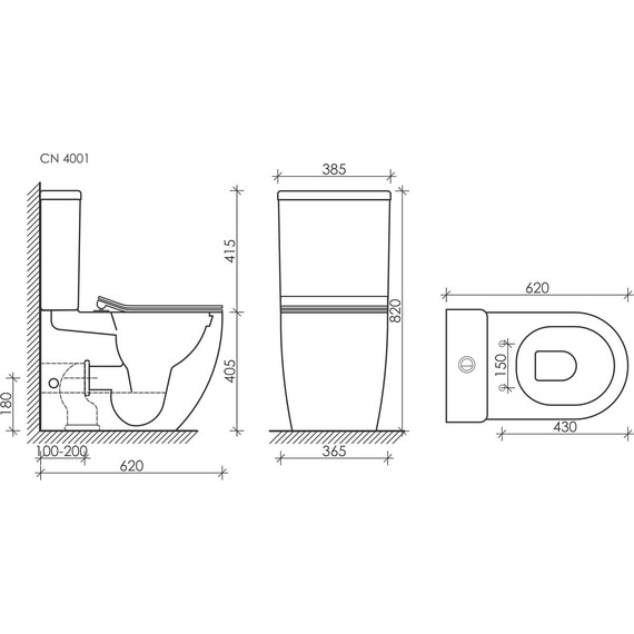 Унитаз компакт Ceramicanova Metropol Rimless CN4001MB с крышкой микролифт, чёрный матовый - фото 10