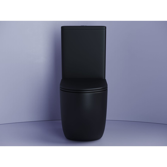 Унитаз компакт Ceramicanova Metropol Rimless CN4001MB с крышкой микролифт, чёрный матовый - фото 3