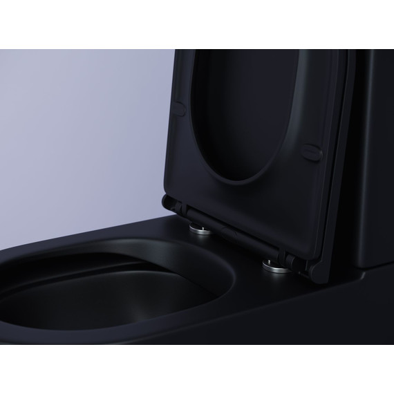 Унитаз компакт Ceramicanova Metropol Rimless CN4001MB с крышкой микролифт, чёрный матовый - фото 5