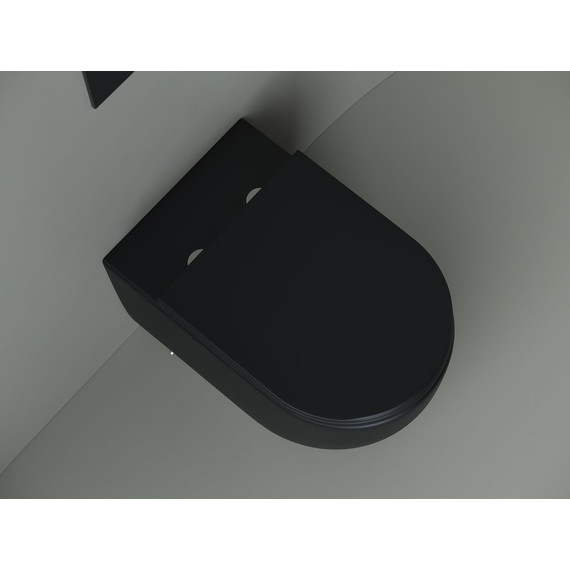 Унитаз компакт Ceramicanova Metropol Rimless CN4004MB с крышкой микролифт, чёрный матовый - фото 9