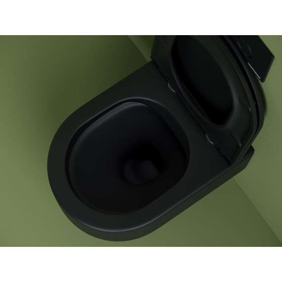 Унитаз подвесной безободковый Ceramicanova Ulma Rimless CN4006MB с крышкой микролифт, чёрный матовый, Цвет производителя: чёрный матовый - фото 7