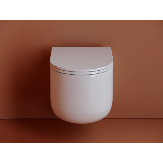 Унитаз подвесной безободковый Ceramicanova Ulma Rimless CN4006 с крышкой микролифт, Цвет производителя: белый - фото 3