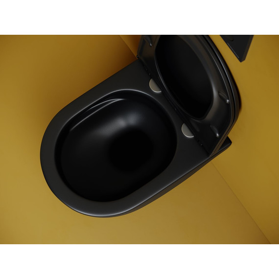 Унитаз подвесной безободковый Ceramicanova Vogue CN4008TMB (система смыва Торнадо) с крышкой микролифт, чёрный матовый, Цвет производителя: чёрный матовый - фото 5
