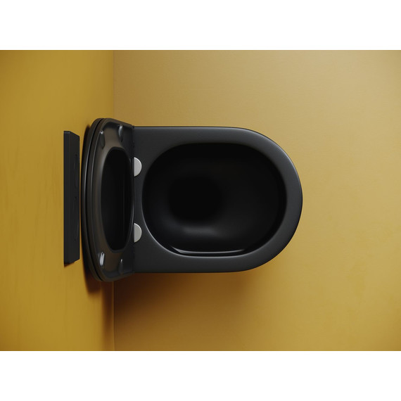 Унитаз подвесной безободковый Ceramicanova Vogue CN4008TMB (система смыва Торнадо) с крышкой микролифт, чёрный матовый, Цвет производителя: чёрный матовый - фото 7