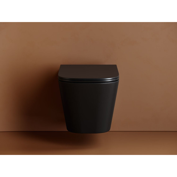 Унитаз подвесной безободковый Ceramicanova Union CN4009TMB (система смыва Торнадо) с крышкой микролифт, чёрный матовый, Цвет производителя: чёрный матовый - фото 3