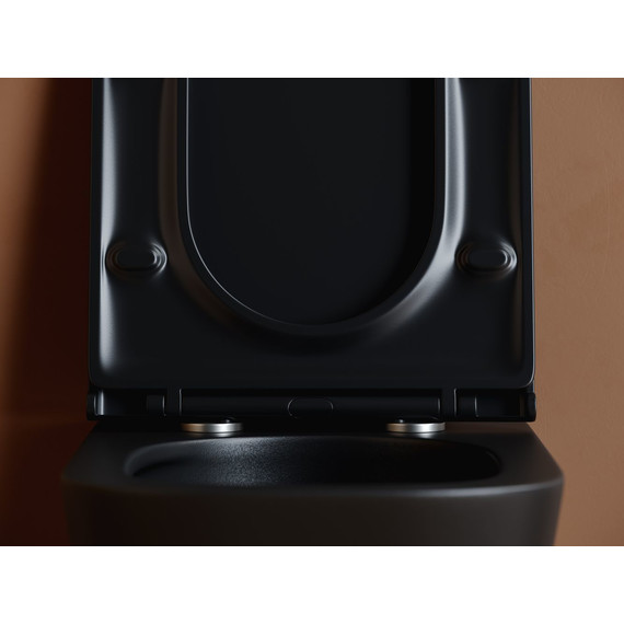 Унитаз подвесной безободковый Ceramicanova Union CN4009TMB (система смыва Торнадо) с крышкой микролифт, чёрный матовый, Цвет производителя: чёрный матовый - фото 4