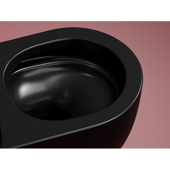 Унитаз подвесной безободковый Ceramicanova Modena Rimless CN6063MB с крышкой микролифт, чёрный матовый, Цвет производителя: чёрный матовый - фото 10