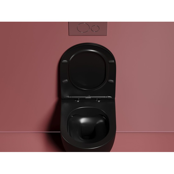 Унитаз подвесной безободковый Ceramicanova Modena Rimless CN6063MB с крышкой микролифт, чёрный матовый, Цвет производителя: чёрный матовый - фото 4
