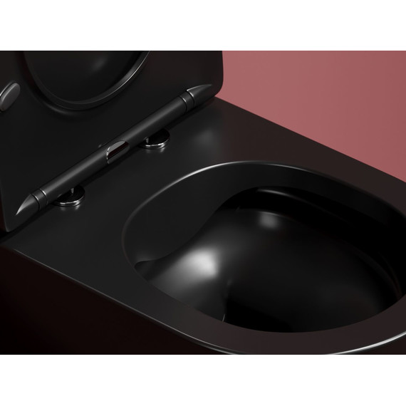 Унитаз подвесной безободковый Ceramicanova Modena Rimless CN6063MB с крышкой микролифт, чёрный матовый, Цвет производителя: чёрный матовый - фото 5