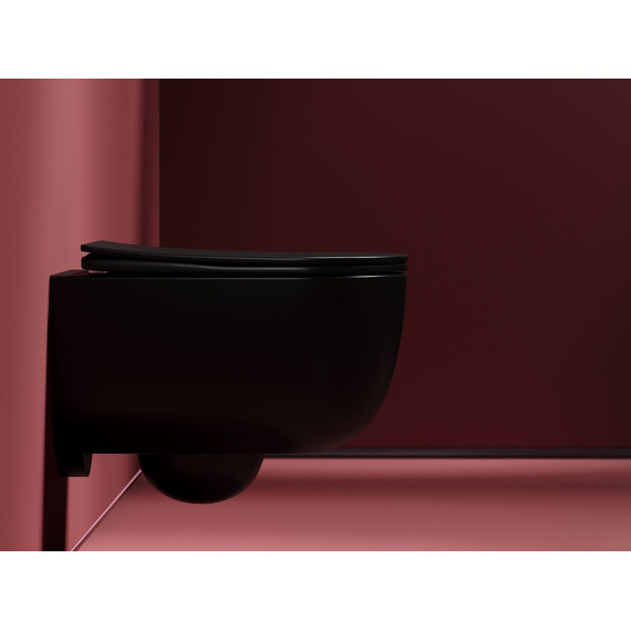 Унитаз подвесной безободковый Ceramicanova Modena Rimless CN6063MB с крышкой микролифт, чёрный матовый, Цвет производителя: чёрный матовый - фото 6