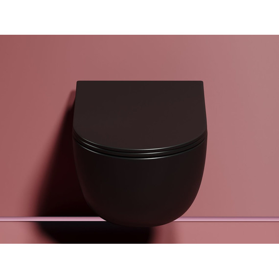 Унитаз подвесной безободковый Ceramicanova Modena Rimless CN6063MB с крышкой микролифт, чёрный матовый, Цвет производителя: чёрный матовый - фото 7