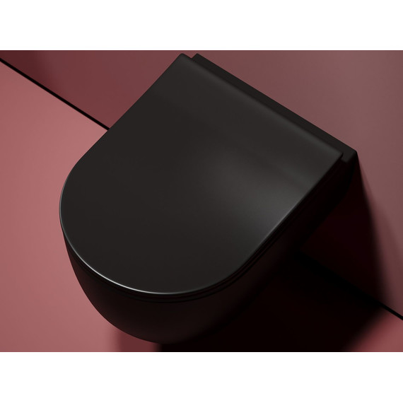 Унитаз подвесной безободковый Ceramicanova Modena Rimless CN6063MB с крышкой микролифт, чёрный матовый, Цвет производителя: чёрный матовый - фото 9