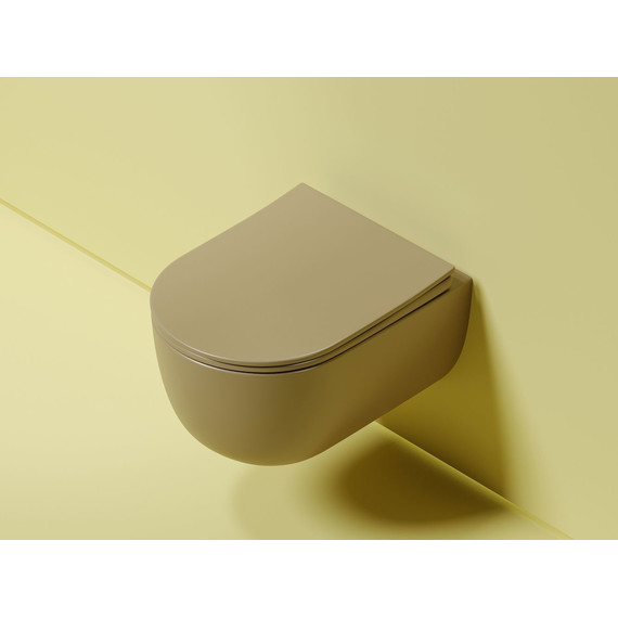 Унитаз подвесной безободковый Ceramicanova Modena Rimless CN6063MC с крышкой микролифт, коричневый, Цвет производителя: коричневый - фото 2