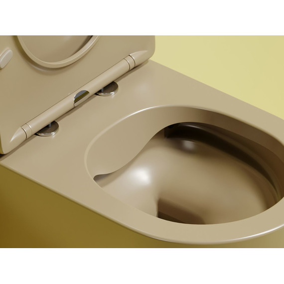 Унитаз подвесной безободковый Ceramicanova Modena Rimless CN6063MC с крышкой микролифт, коричневый, Цвет производителя: коричневый - фото 5