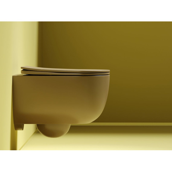 Унитаз подвесной безободковый Ceramicanova Modena Rimless CN6063MC с крышкой микролифт, коричневый, Цвет производителя: коричневый - фото 6