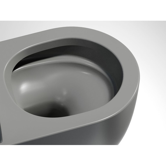 Унитаз подвесной безободковый Ceramicanova Modena Rimless CN6063MH с крышкой микролифт, серый матовый, Цвет производителя: тёмно-серый матовый - фото 10