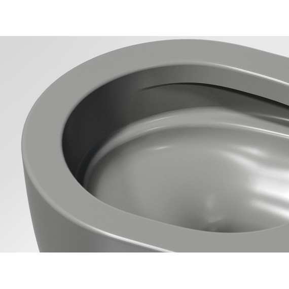Унитаз подвесной безободковый Ceramicanova Modena Rimless CN6063MH с крышкой микролифт, серый матовый, Цвет производителя: тёмно-серый матовый - фото 11