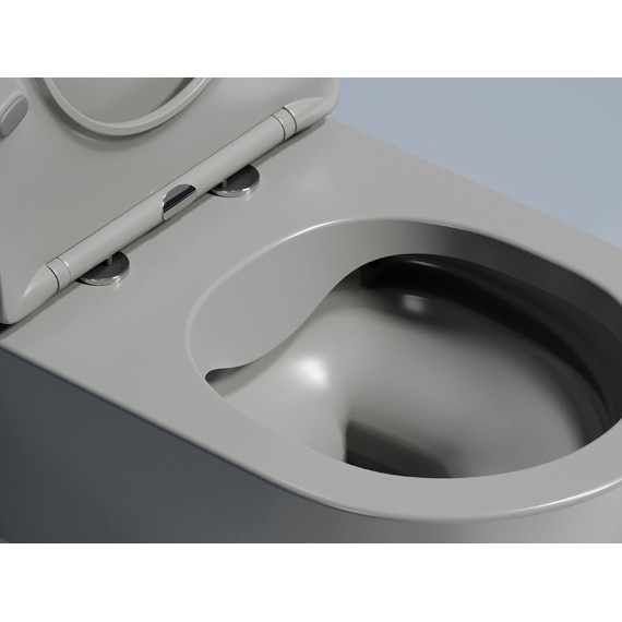 Унитаз подвесной безободковый Ceramicanova Modena Rimless CN6063MH с крышкой микролифт, серый матовый, Цвет производителя: тёмно-серый матовый - фото 5