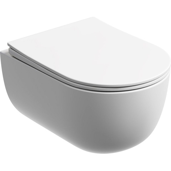 Унитаз подвесной безободковый Ceramicanova Modena Rimless CN6063MW с крышкой микролифт, Цвет производителя: белый матовый - фото 