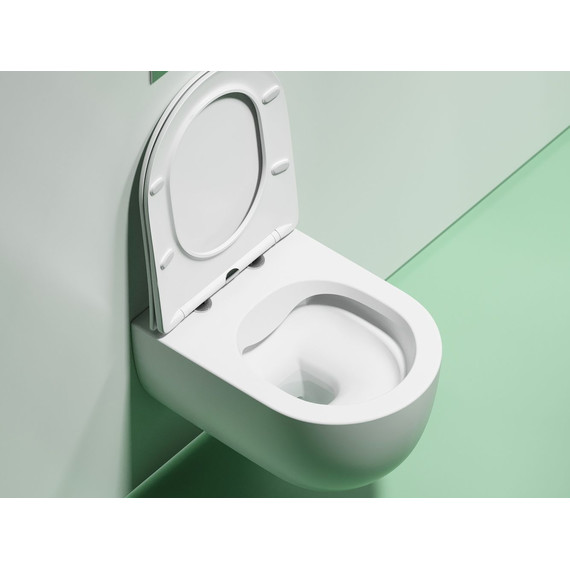 Унитаз подвесной безободковый Ceramicanova Modena Rimless CN6063MW с крышкой микролифт, Цвет производителя: белый матовый - фото 3