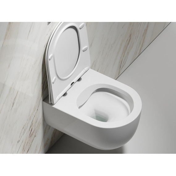 Унитаз подвесной безободковый Ceramicanova Modena Rimless CN6063 с крышкой микролифт, Цвет производителя: белый - фото 10