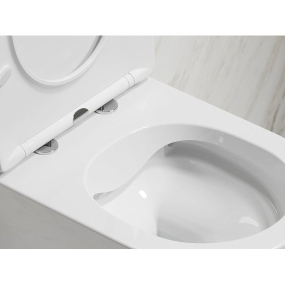 Унитаз подвесной безободковый Ceramicanova Modena Rimless CN6063 с крышкой микролифт, Цвет производителя: белый - фото 3