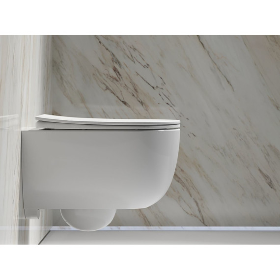 Унитаз подвесной безободковый Ceramicanova Modena Rimless CN6063 с крышкой микролифт, Цвет производителя: белый - фото 4