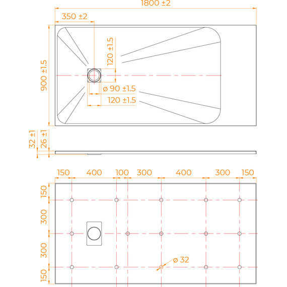 Поддон SMC RGW TSS-W 180x90 см 553502918-01 - фото 7