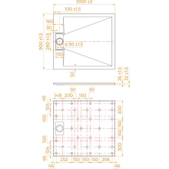 Поддон SMC RGW TUS-W 100x90 см 553702910-01 - фото 7