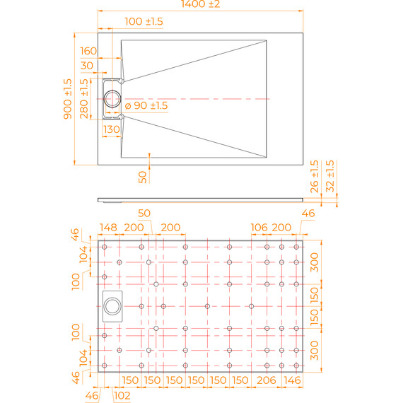 Поддон SMC RGW TUS-W 140x90 см 553702914-01 - фото 7
