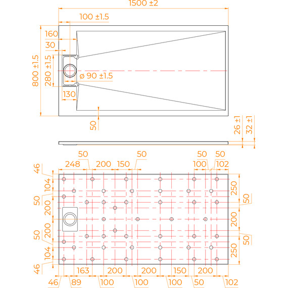 Поддон SMC RGW TUS-W 150x80 см 553702815-01 - фото 7