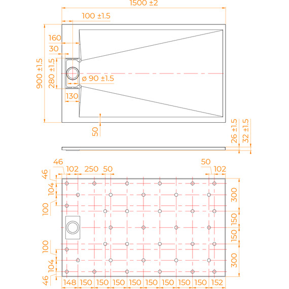 Поддон SMC RGW TUS-W 150x90 см 553702915-01 - фото 7
