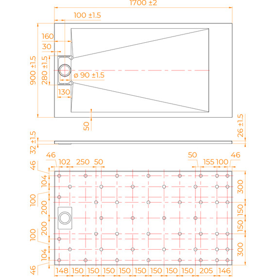 Поддон SMC RGW TUS-W 170x90 см 553702917-01 - фото 7
